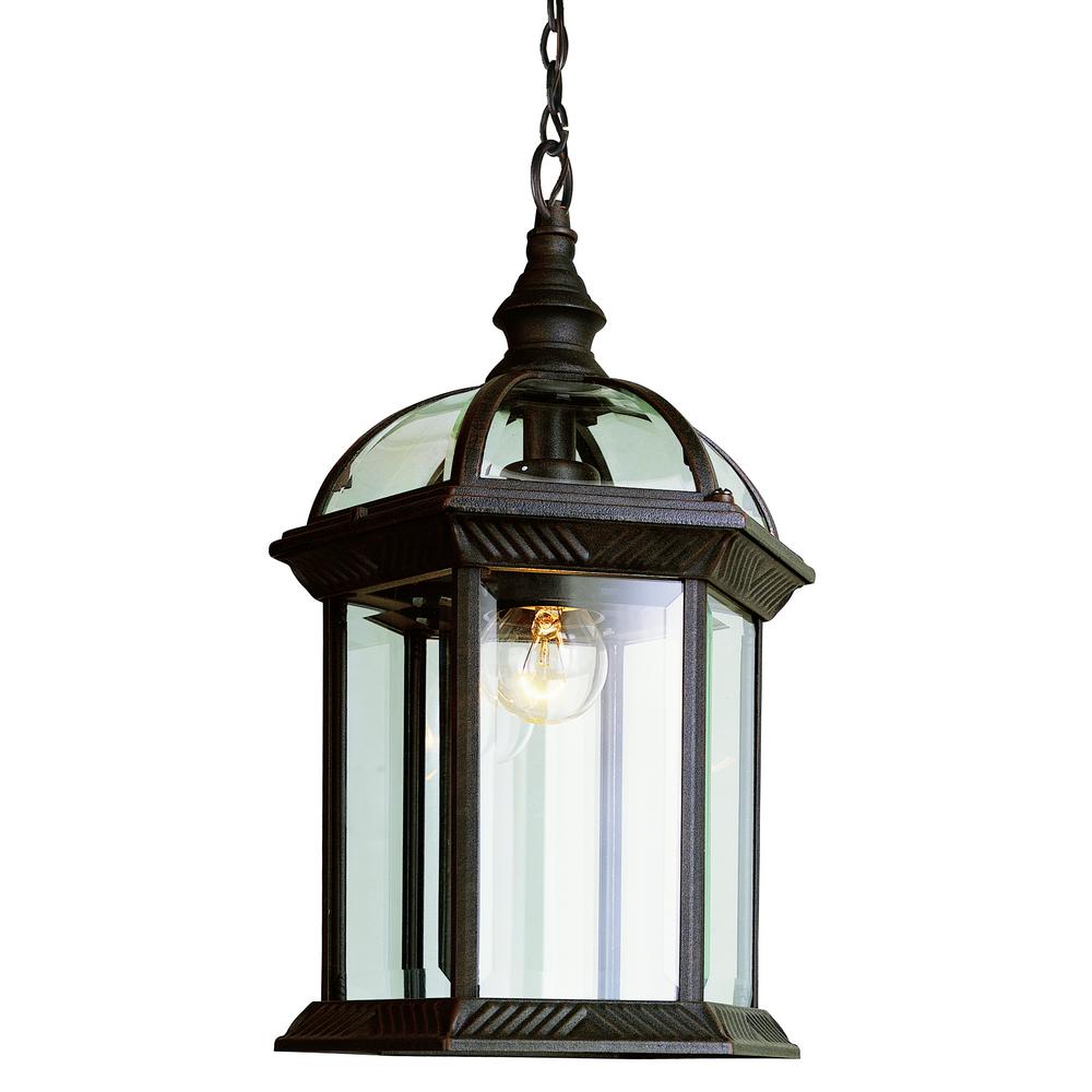 Atrium 1 Light Outdoor Hanging Rust Lantern With Clear Gl Atrium 1 Light Outdoor Hanging Rust Lantern With Clear Gl
