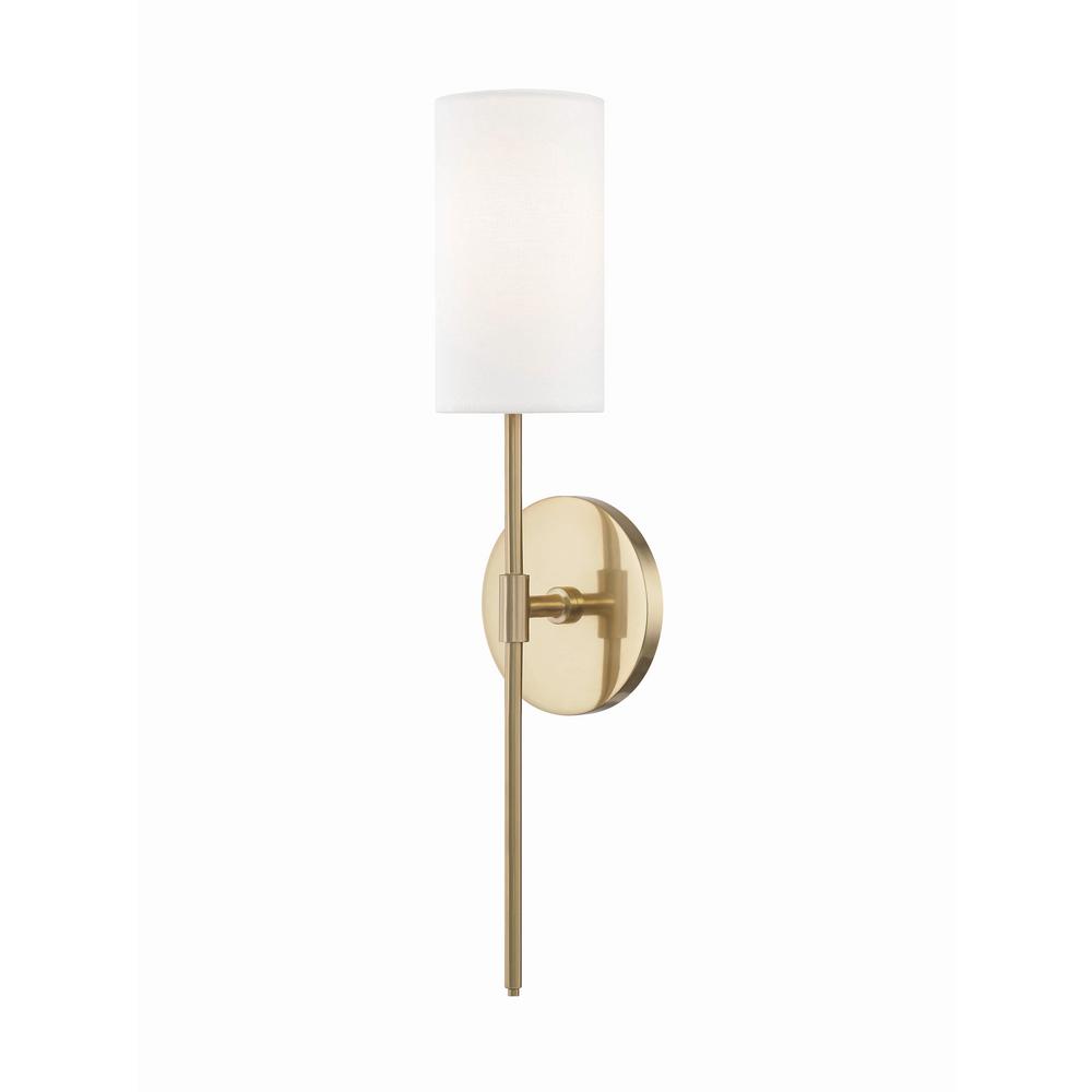 Mitzi By Hudson Valley Lighting Olivia 1 Light Aged Br Wall Mitzi By Hudson Valley Lighting Olivia 1 Light Aged Br Wall Sconce With White Linen