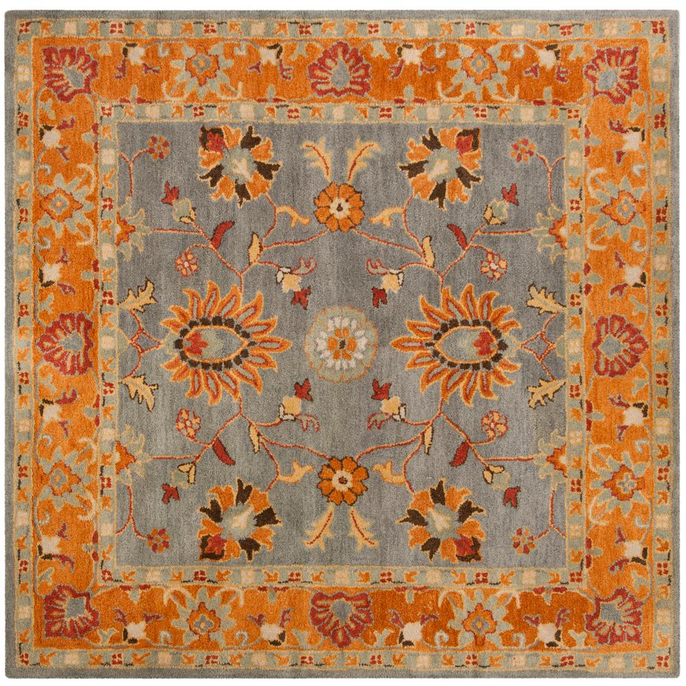 Safavieh Heritage Blue Orange 6 Ft X 6 Ft Square Area Rug Hg401a 6sq The Home Depot