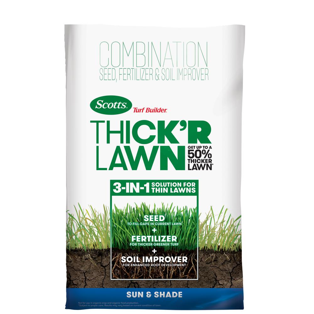 Scotts Turf Builder Thick R Lawn Sun And Shade 1 200 Sq Ft 12 Lbs Scotts Turf Builder Thick R Lawn Sun And Shade 1 200 Sq Ft 12 Lbs 30156 The Home Depot