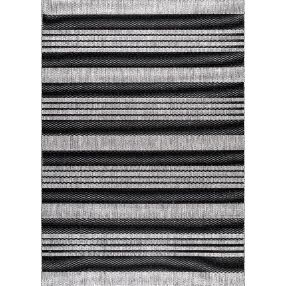 Nuloom Robin Striped Coastal Gray 5 Ft X 8 Ft Indoor Outdoor