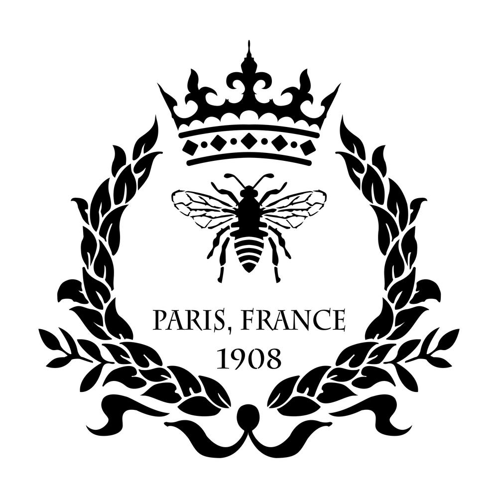 Download Designer Stencils Paris Bee and Crown Wreath Stencil-FS023 ...
