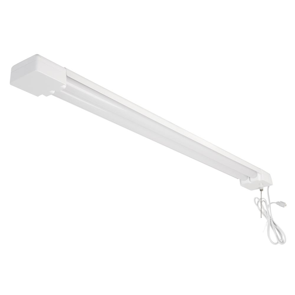 Commercial Electric 3 ft. 2-Light 45-Watt White Integrated LED Shop Light