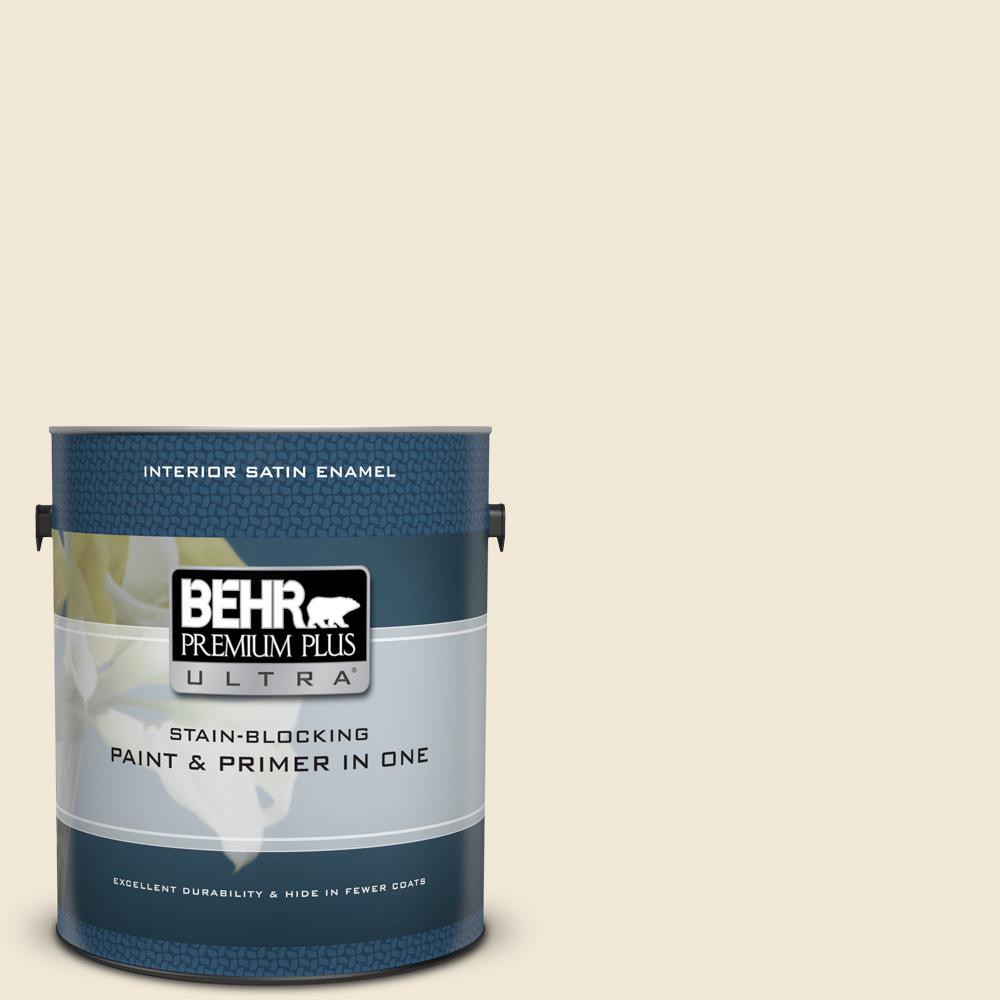 Behr Premium Plus Ultra 1 Gal 13 Cottage White Satin Enamel 13 Cottage White Satin Enamel Interior Paint And Primer In One