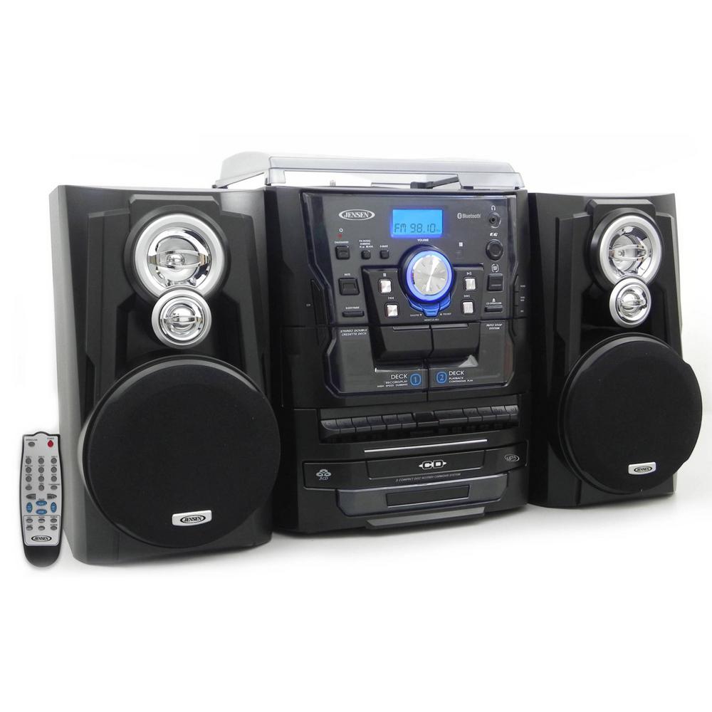 Jensen Bluetooth 3 Speed Stereo Turntable Music System With 3cd