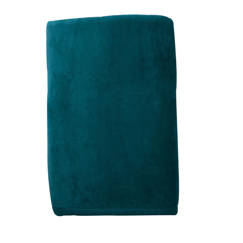 The Company Store Cotton Fleece Teal King Woven BlanketKO18KTEAL The Home Depot