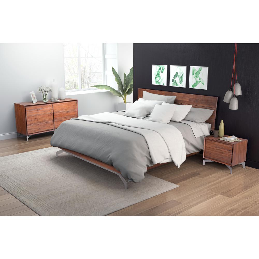 ZUO Perth Chestnut King Sleigh Bed100584 The Home Depot