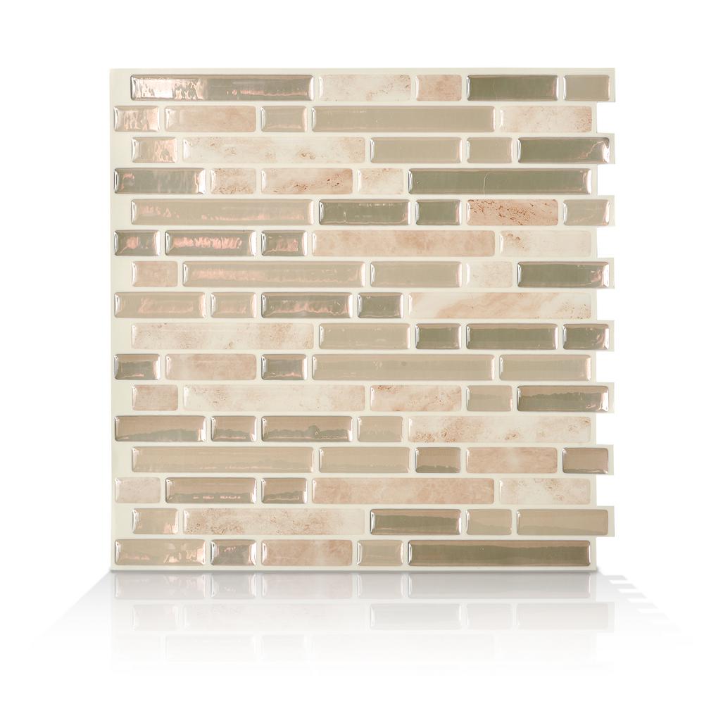 Smart Tiles Muretto Brina Multi 10 20 In W X 9 H L And Smart Tiles Bellagio Sabbia Multi 10 06 In W X