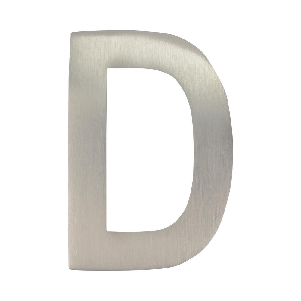 4 in. Satin Nickel Letter D Floating House-3582SN-D - The Home Depot