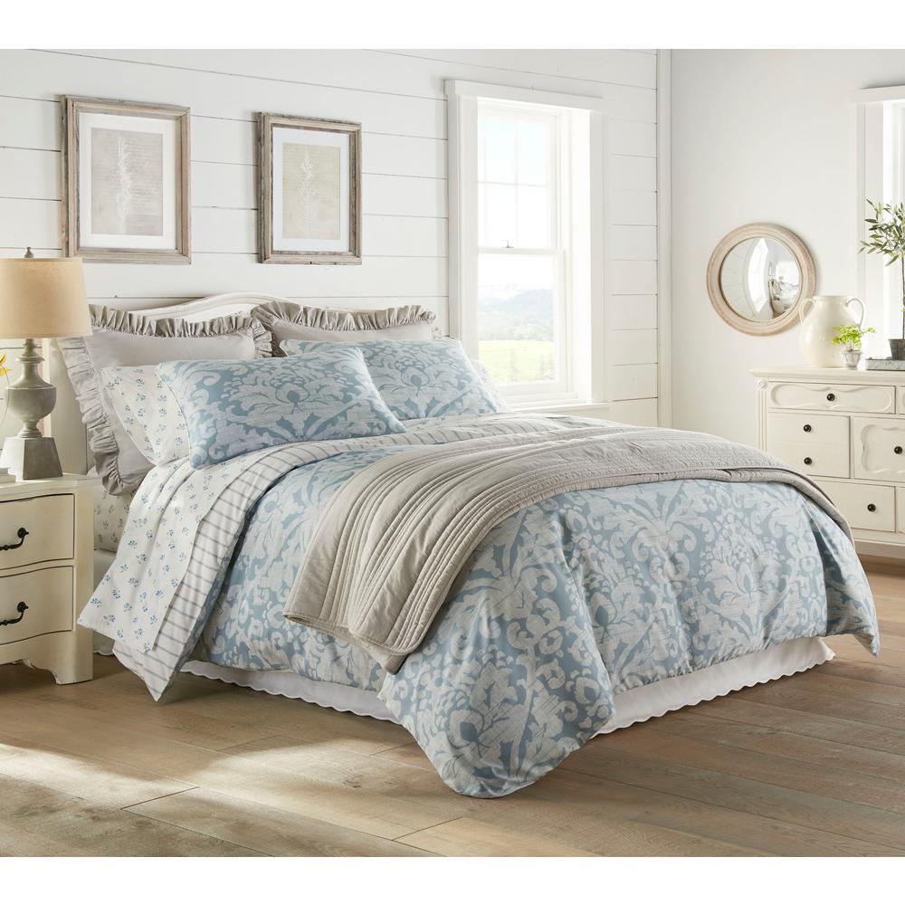 Eddie Bauer Lakehouse Plaid Blue 3Piece Cotton Comforter, Full/Queen
