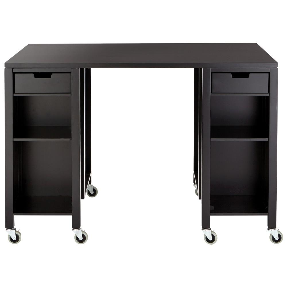 Martha Stewart Living Craft Space Silhouette Black Storage Table Martha Stewart Living Craft Space Silhouette Black Storage Table With Casters