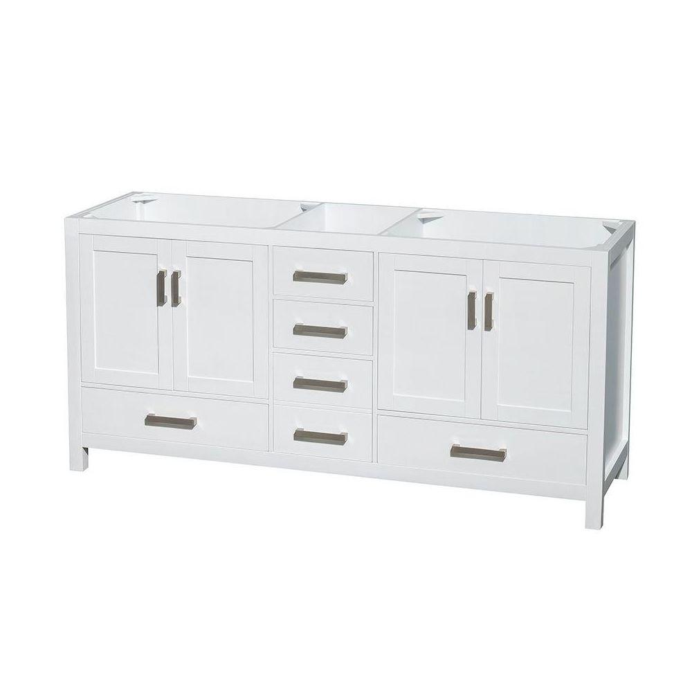 Wyndham Collection Sheffield 72 In Double Vanity Cabinet White Sheffield 72 In Double Vanity Cabinet