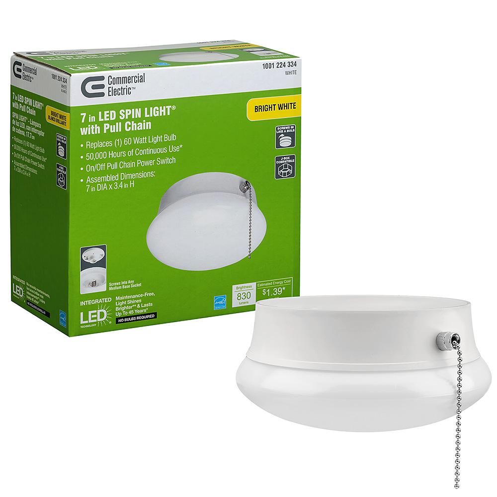 Commercial Electric Spin Light 7 In Led Flush Mount Ceiling Light