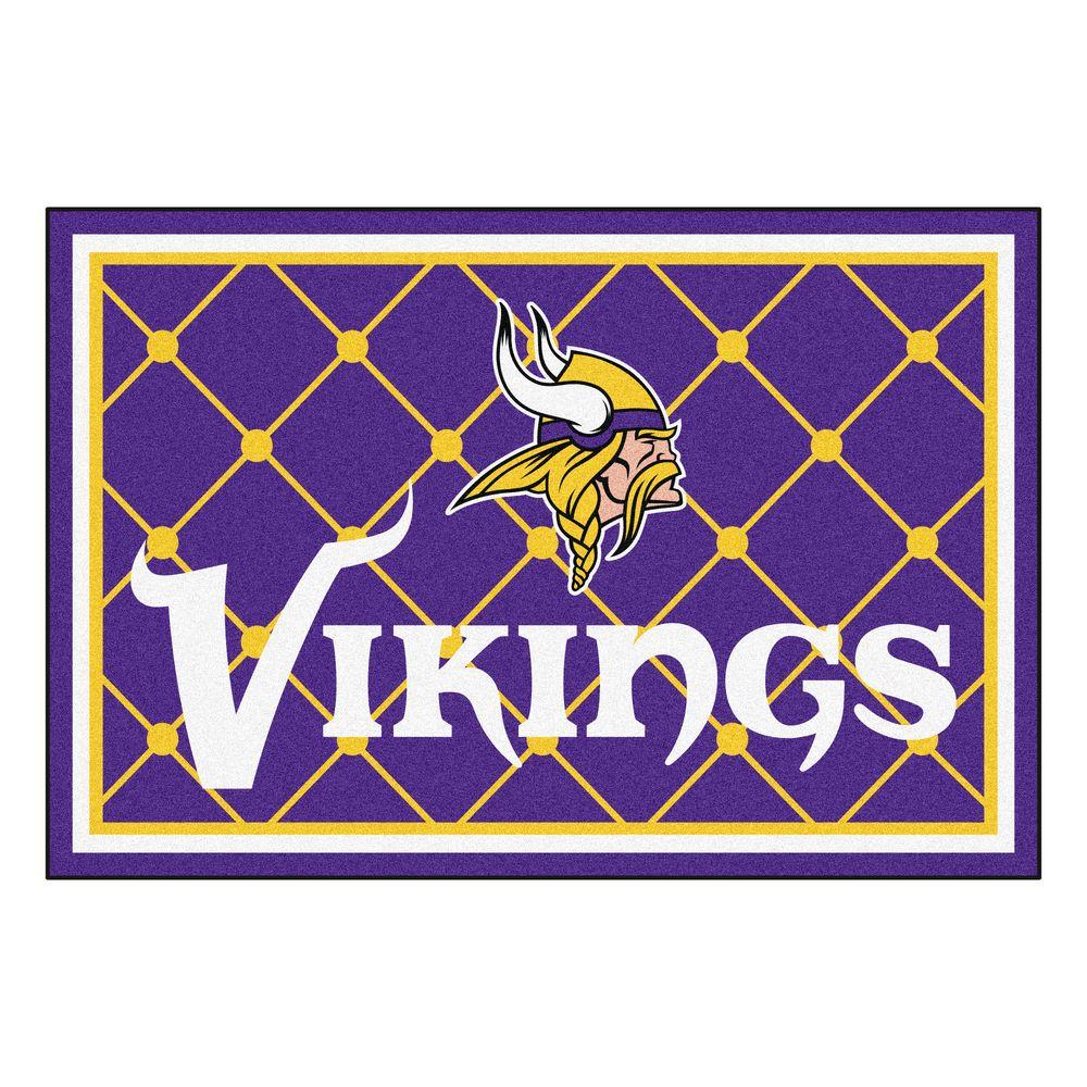 Fanmats Minnesota Vikings 5 Ft X 8 Area Rug 6590 The Home Depot Fanmats Minnesota Vikings 5 Ft X 8 Area Rug