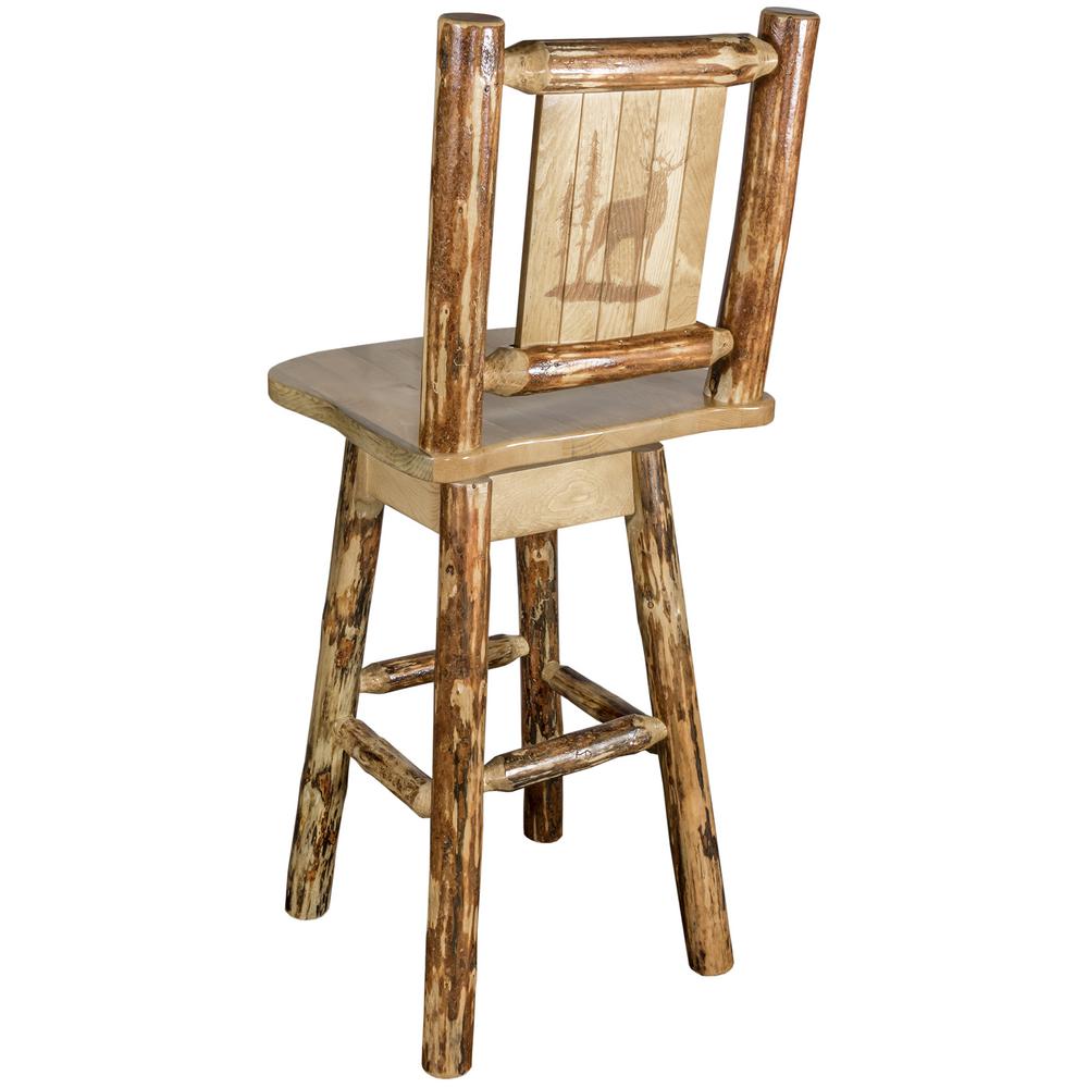 Montana Woodworks Glacier 30 In Laser Engraved Elk Motif Swivel Bar Laser Engraved Elk Motif Swivel Bar Stool Mwgcbswsnrlzelk The Home Depot