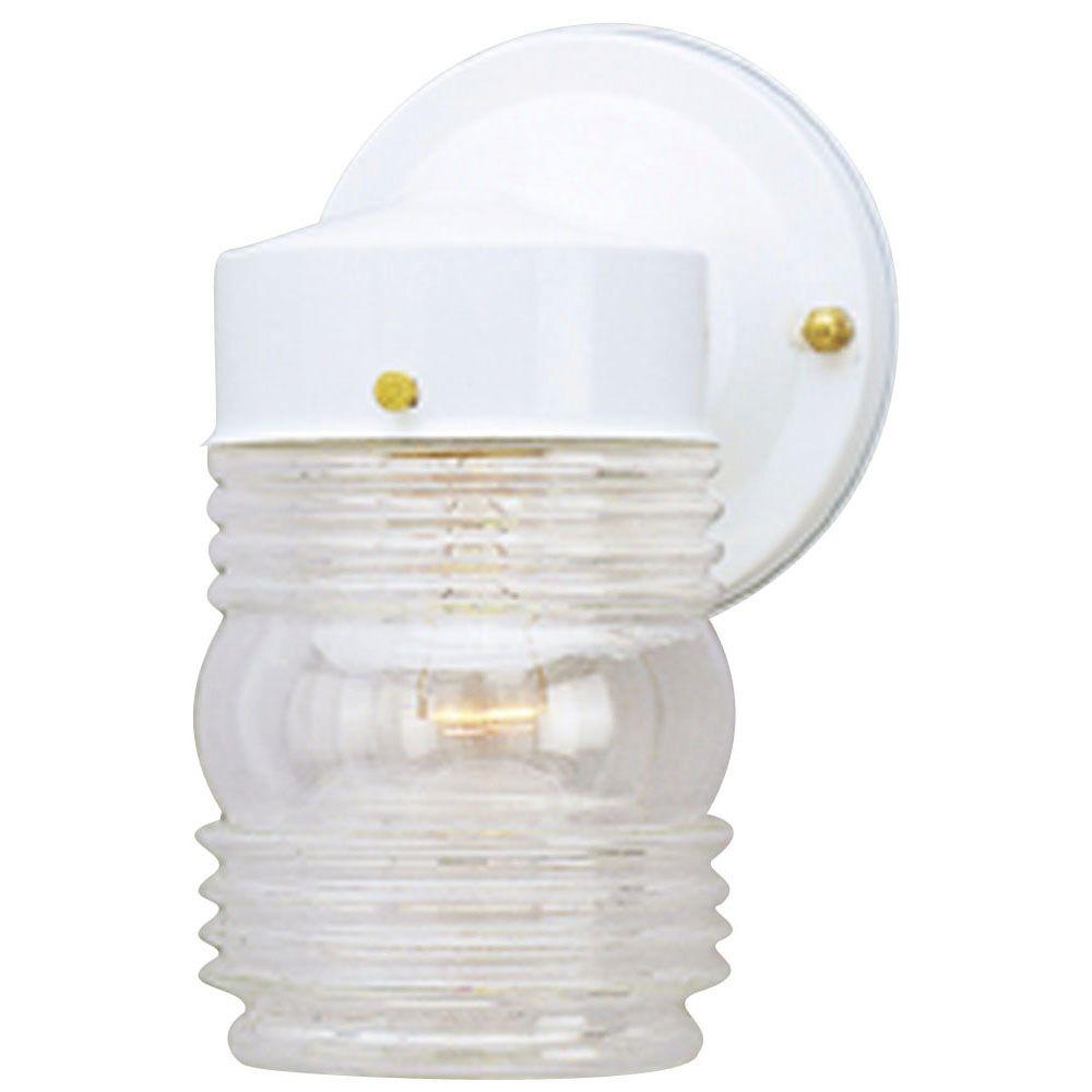 Westinghouse Jelly Jar Light Fixture Meganraley Westinghouse 1 Light White Steel Exterior Jelly Jar Wall Lantern