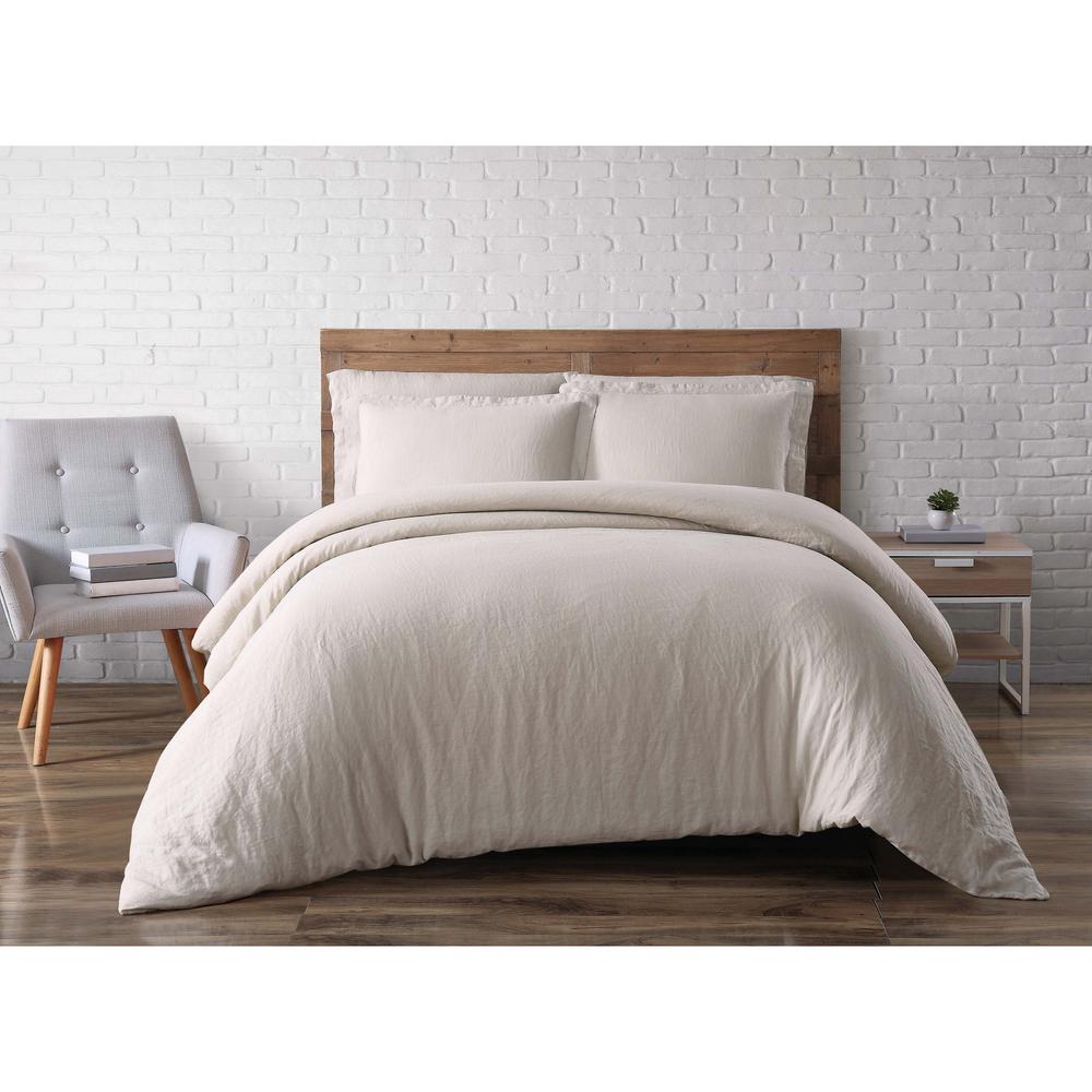 Brooklyn Loom 3 Piece Natural King Duvet Cover Set Dcs2469ntk 1800