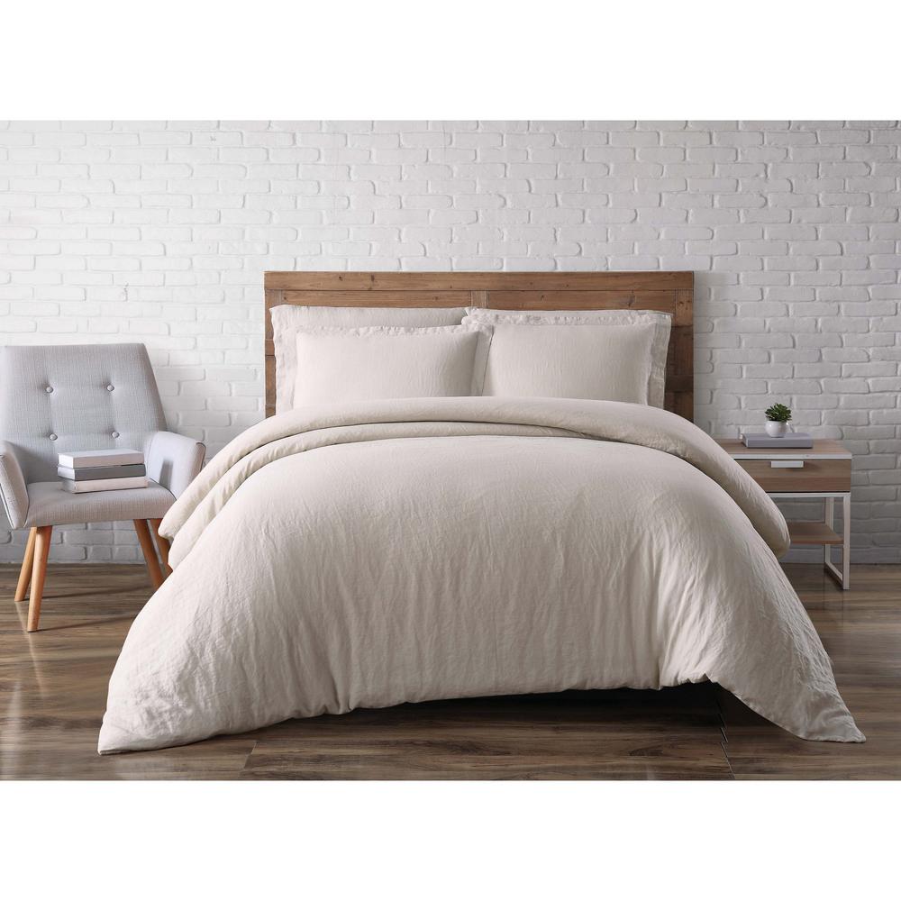 Brooklyn Loom Linen Natural Queen Duvet Set Dcs2469ntq 1800 The Linen Natural Queen Duvet Set