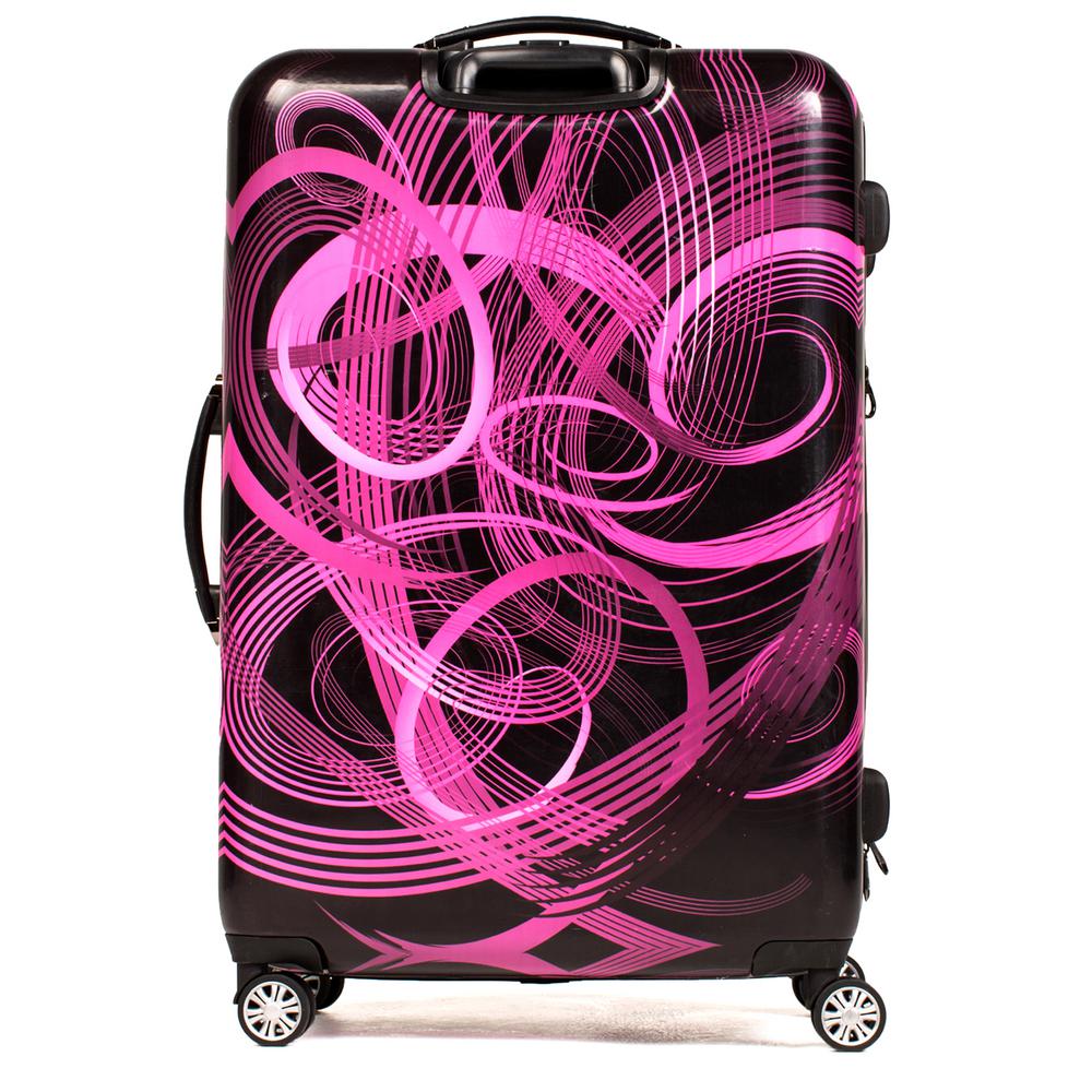 pink rolling suitcase