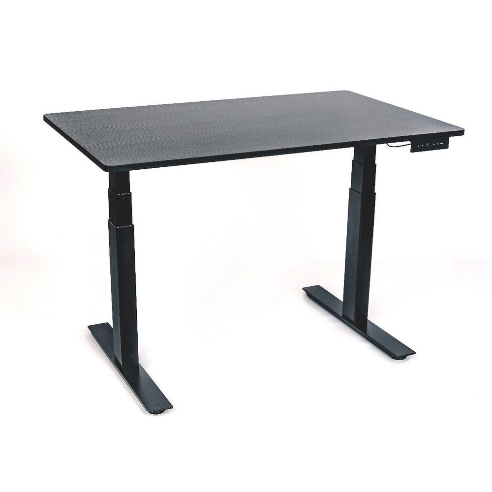 Luxor Black Desk With Wheels Stande 48 Bk Bo The Home Depot