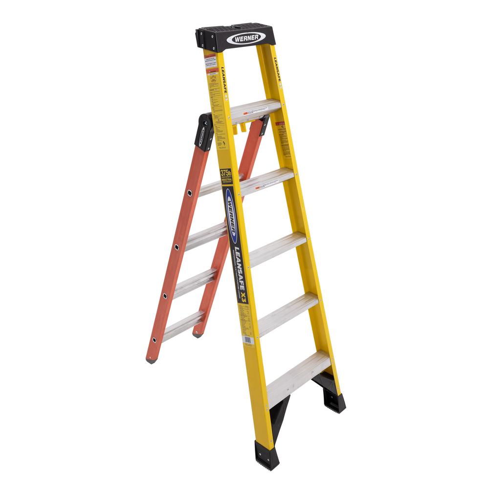 Werner Leansafe X3 6 Ft Fiberglass Professional 3 In 1 Multi Purpose Ladder 10 Ft Reach Ldpfiaa06 The Home Depot