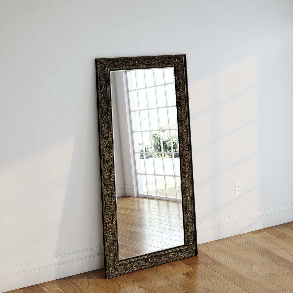 34 in. x 67.5 in. Opulent Silver Beveled Full Body MirrorH070BT The