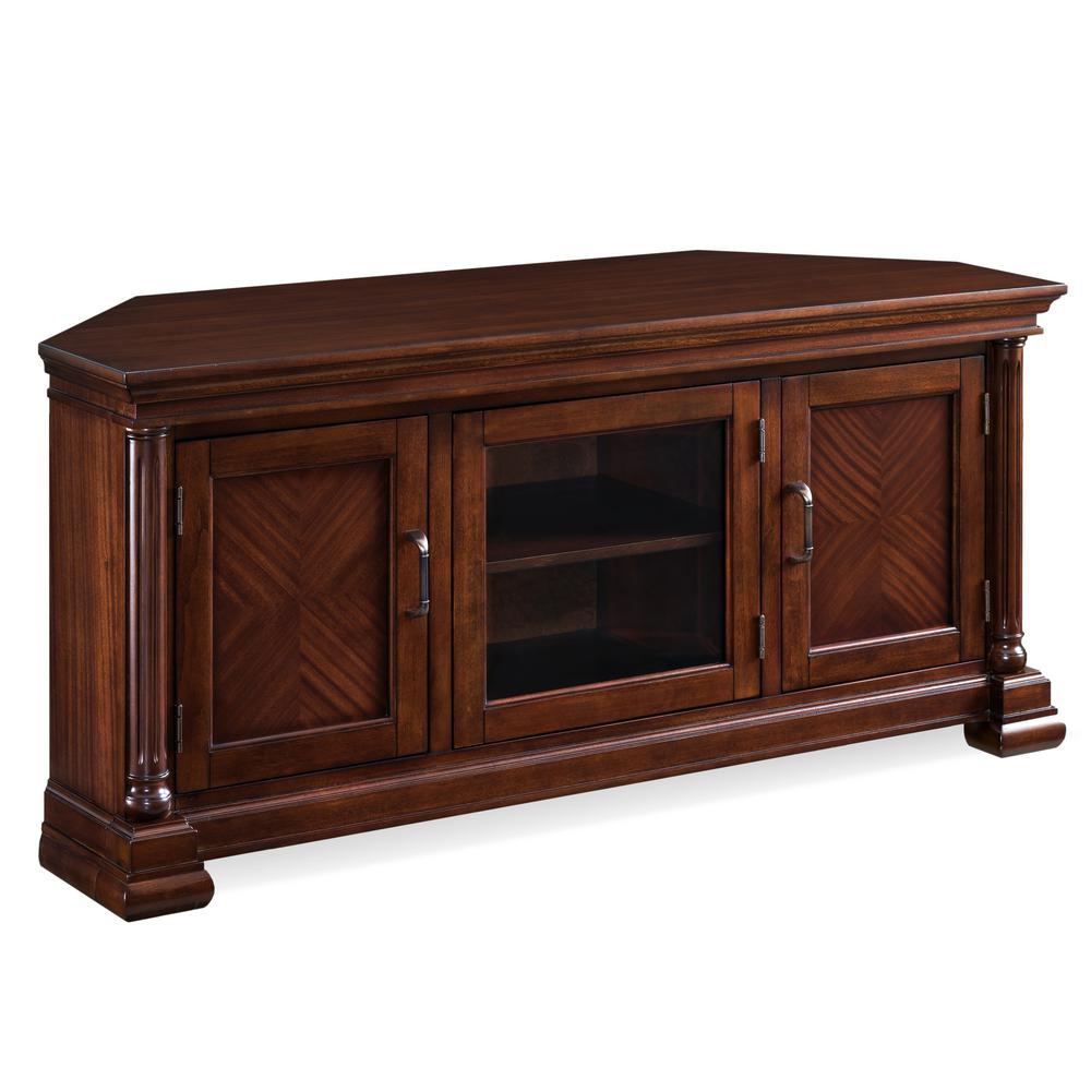 Leick Home Riley Holliday 18.75 in. Cherry Corvino Corner TV Console