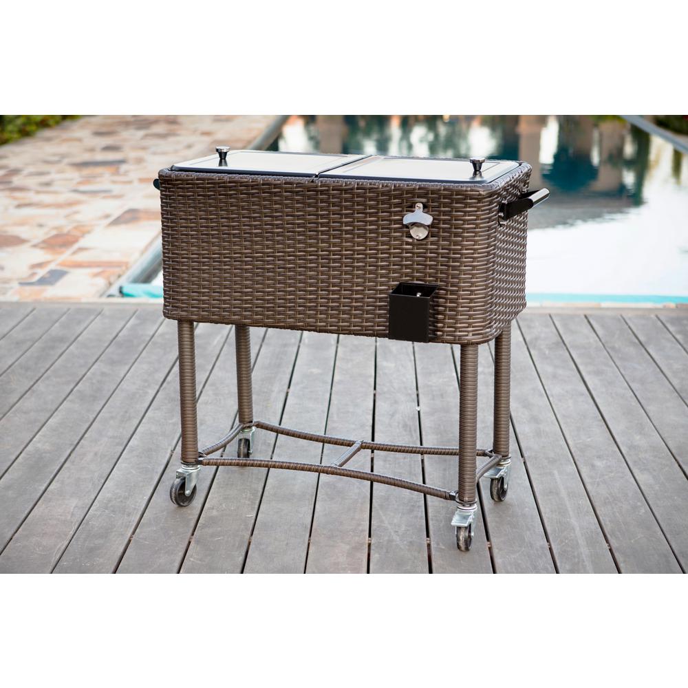 wicker rolling cooler