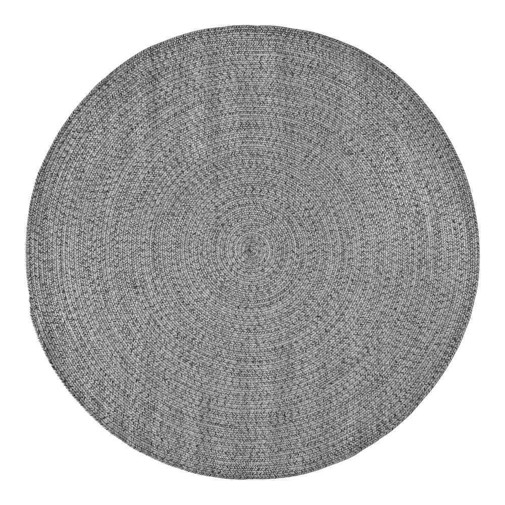 nuLOOM Lefebvre Braided Charcoal 6' Indoor/Outdoor Round Rug-HJFV01F ...