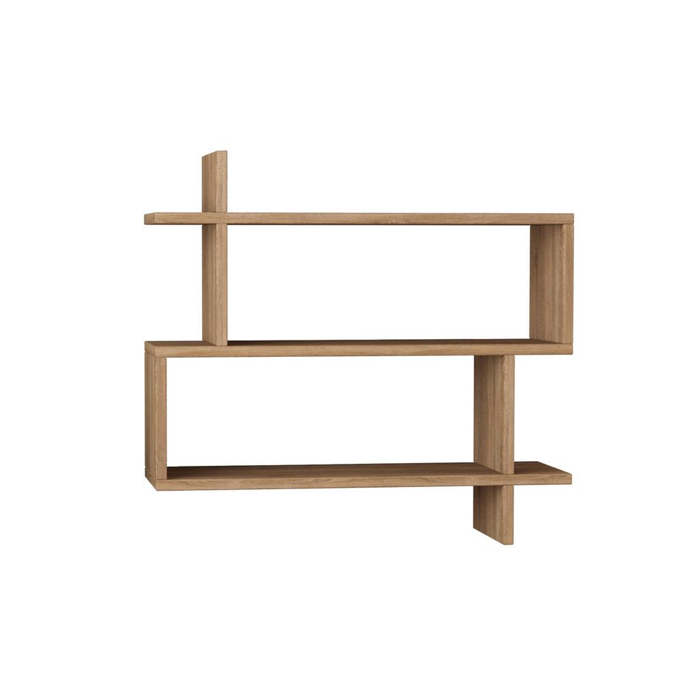 Westcott Oak Mid Century Modern Wall Shelf