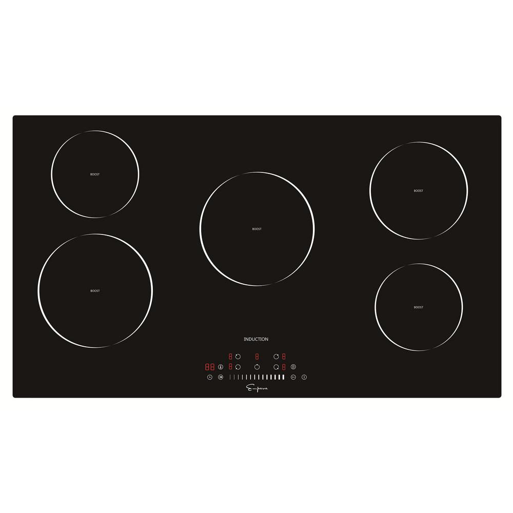 Empava 36 In Electric Stove Induction Cooktop Black 5 Elements Empava 36 In Electric Stove Induction Cooktop Black 5 Elements Booster Burners Smooth Surface