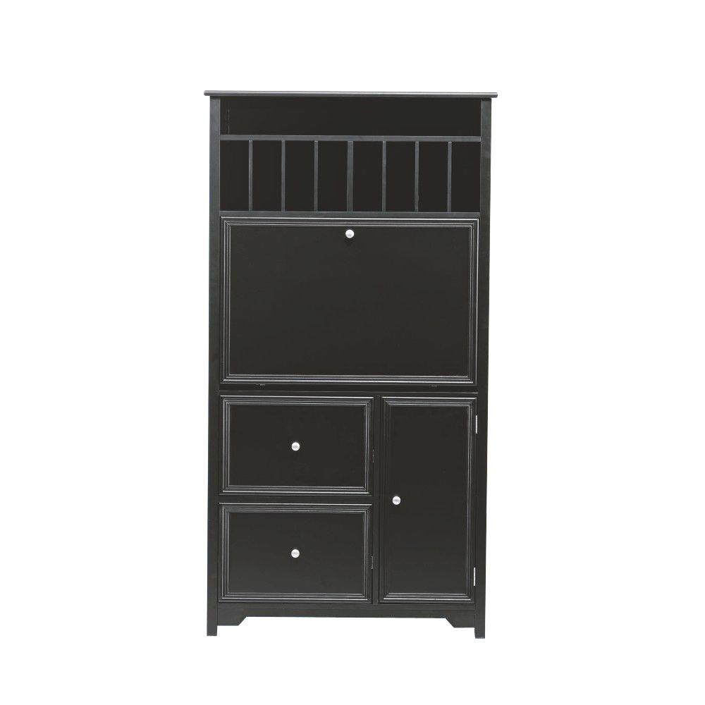 Home Decorators Collection 32 in. Rectangular Black 2 Drawer Secretary Desk with Solid Wood Material was $498.75 now $299.25 (40.0% off)