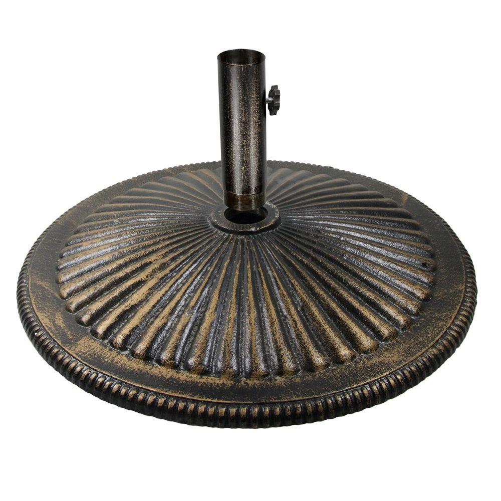 Island Umbrella 80 Lb Classic Cast Iron Patio Umbrella Base In Bronze Nu5408 The Home Depot