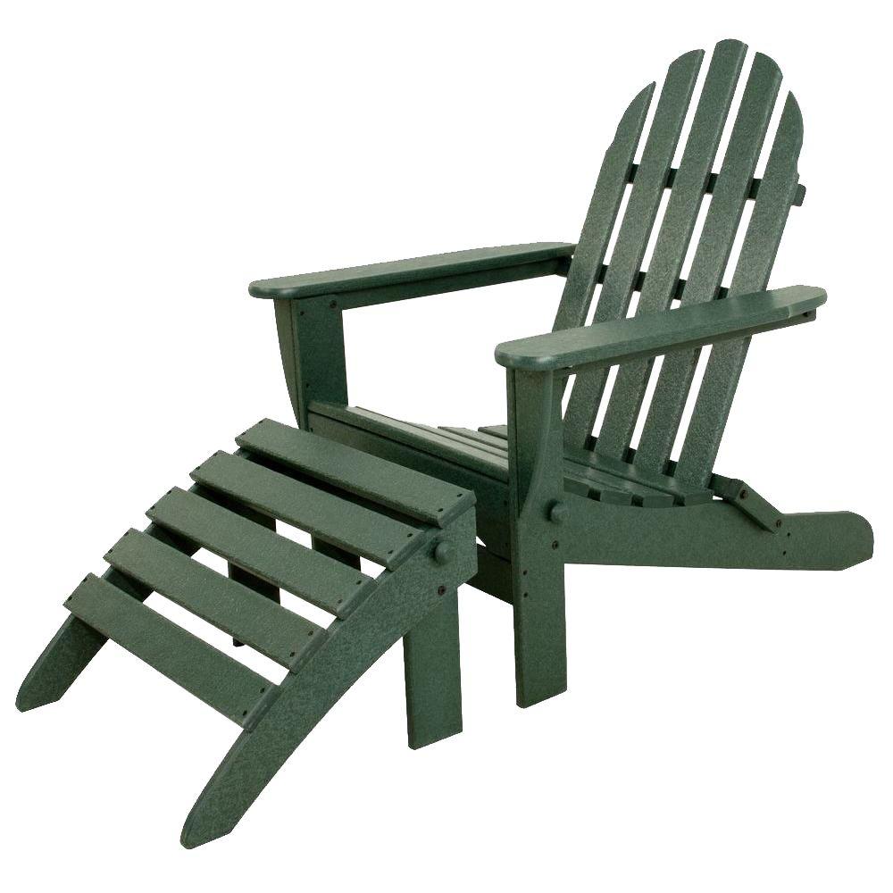 Ivy Terrace Classics Green 2 Piece Folding Plastic Adirondack