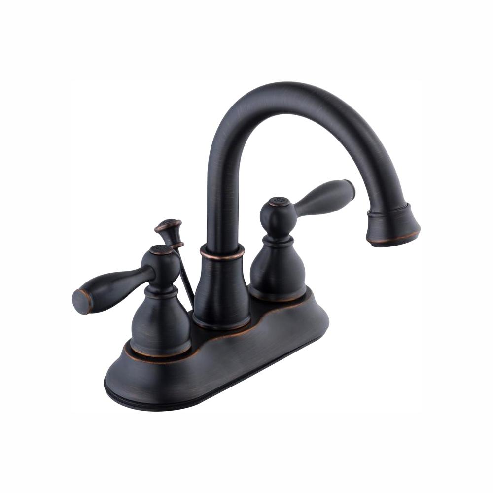 Centerset 2-Handle LED High-Arc Bathroom Faucet in Bronze Glacier Bay Mandouri 4 in
