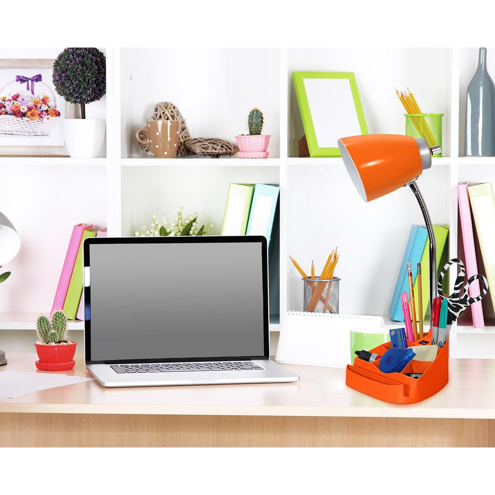 Simple Designs 18 5 In Limelights Gooseneck Organizer Desk Lamp Organizer Desk Lamp
