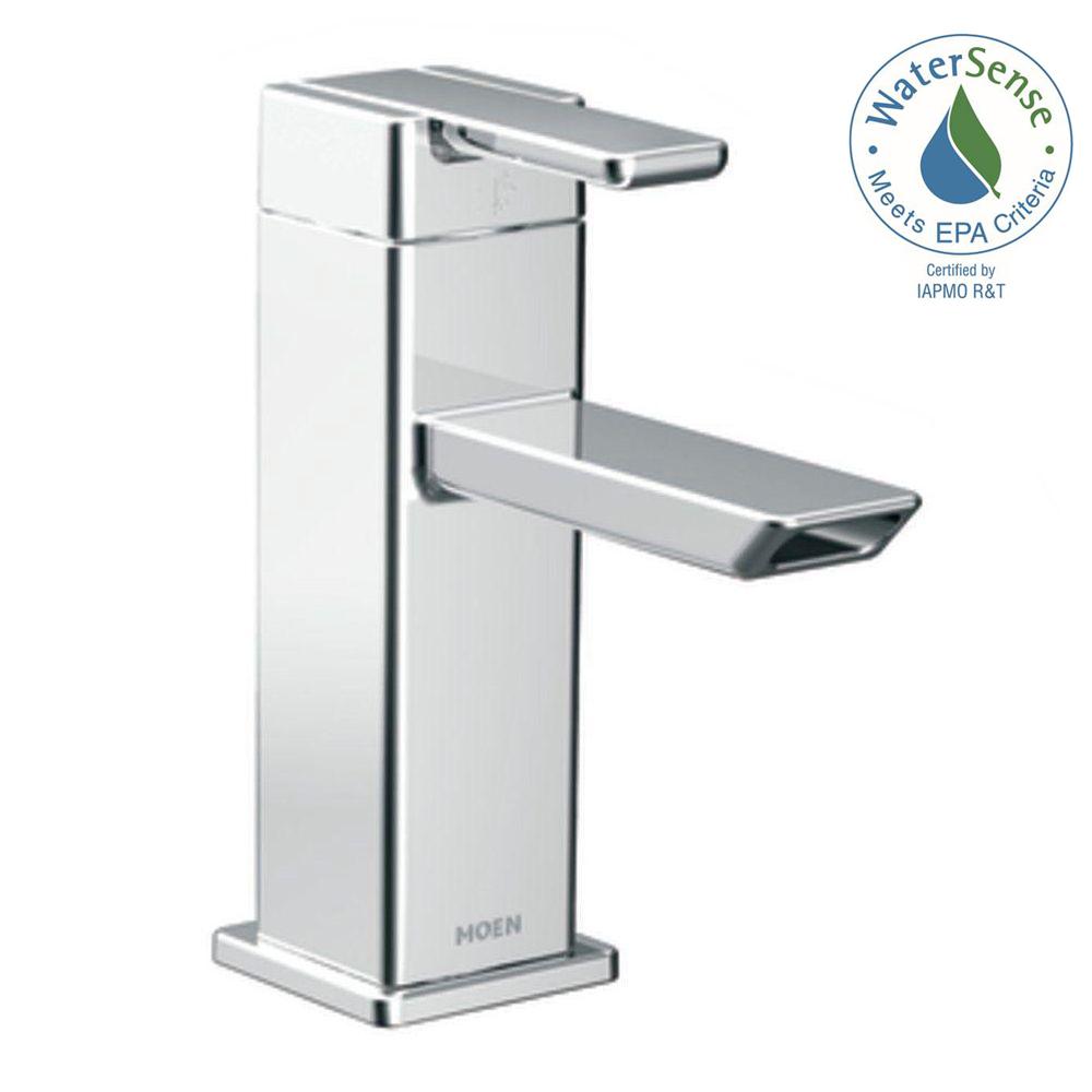 Moen 90 Degree Single Hole Single Handle Low Arc Bathroom Faucet