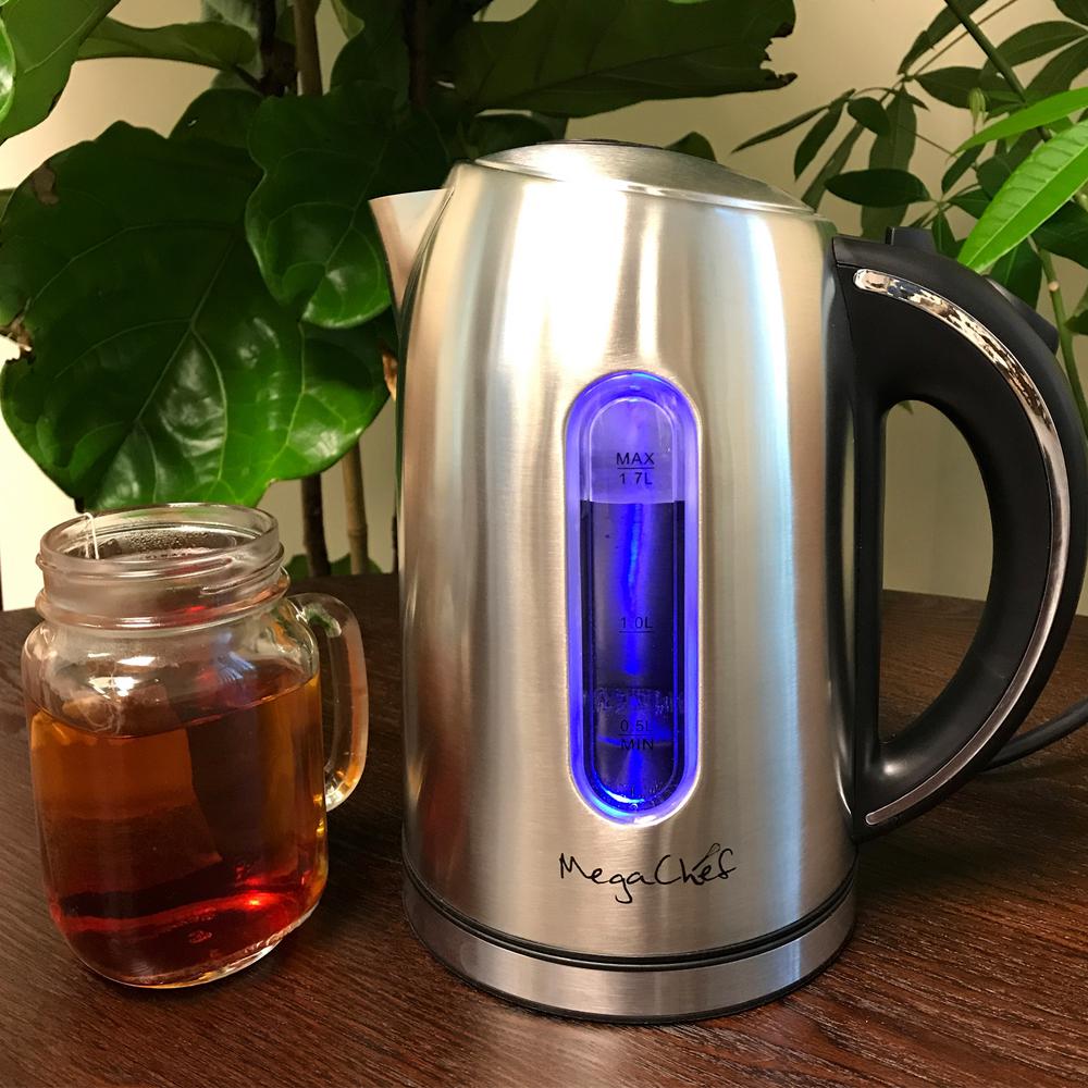 MegaChef 1.7 l Stainless Steel Electric Tea Kettle98596264M The Home Depot