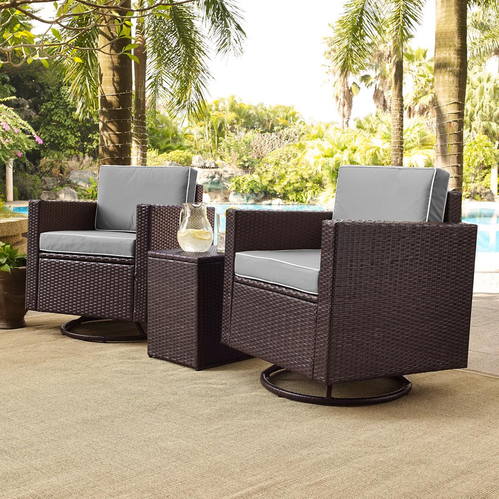 Crosley Furniture Palm Harbor 3-Piece Wicker Patio Outdoor Conversation