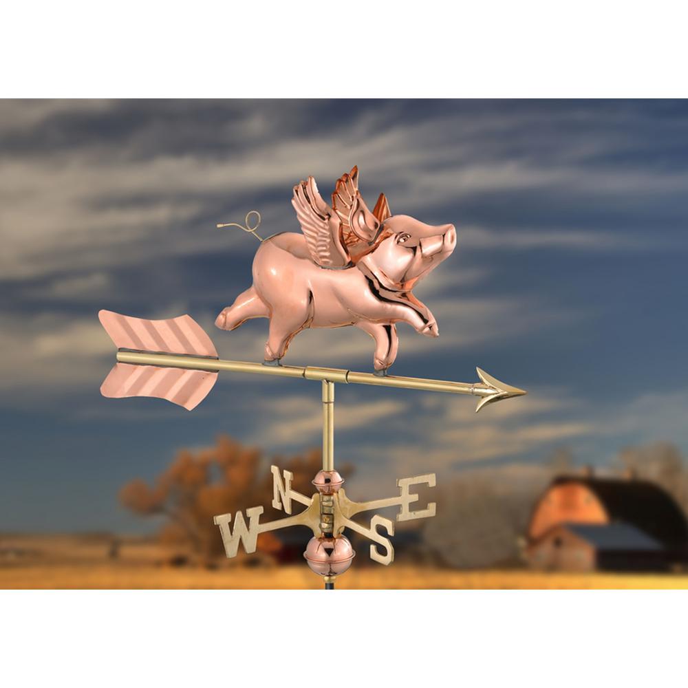 Good Directions Flying Pig Garden Weathervane With Garden Pole