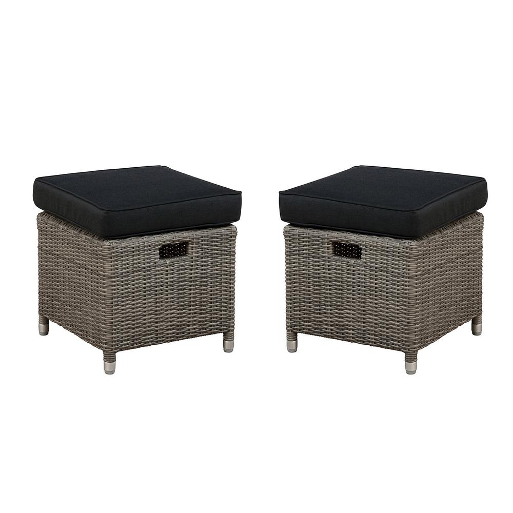 Gray Outdoor Ottomans Outdoor Lounge Furniture The Home Depot