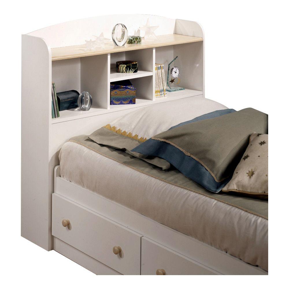 South Shore Summertime Twin Size Bookcase Headboard In Pure White