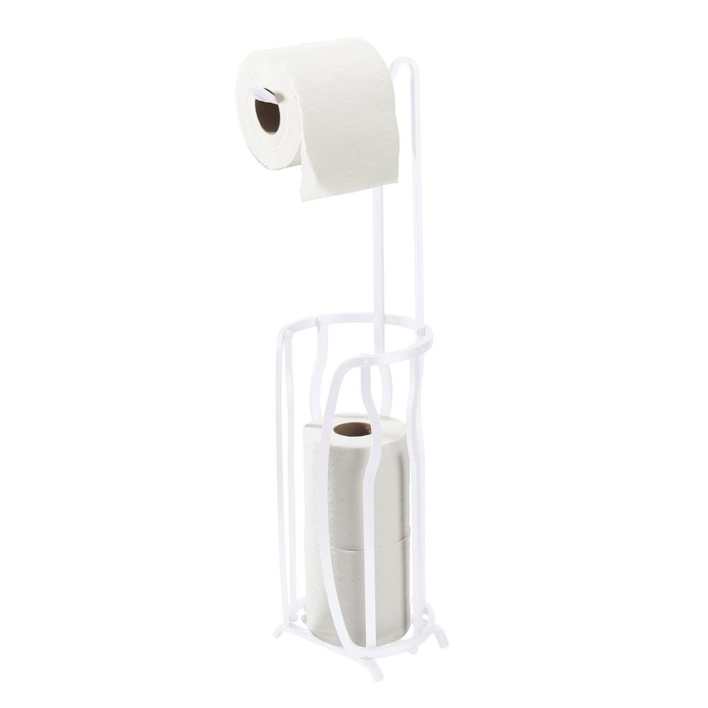 Bath Bliss Aluminum Toilet Paper Reserve And Dispenser In White Bath Bliss Aluminum Toilet Paper Reserve And Dispenser In White