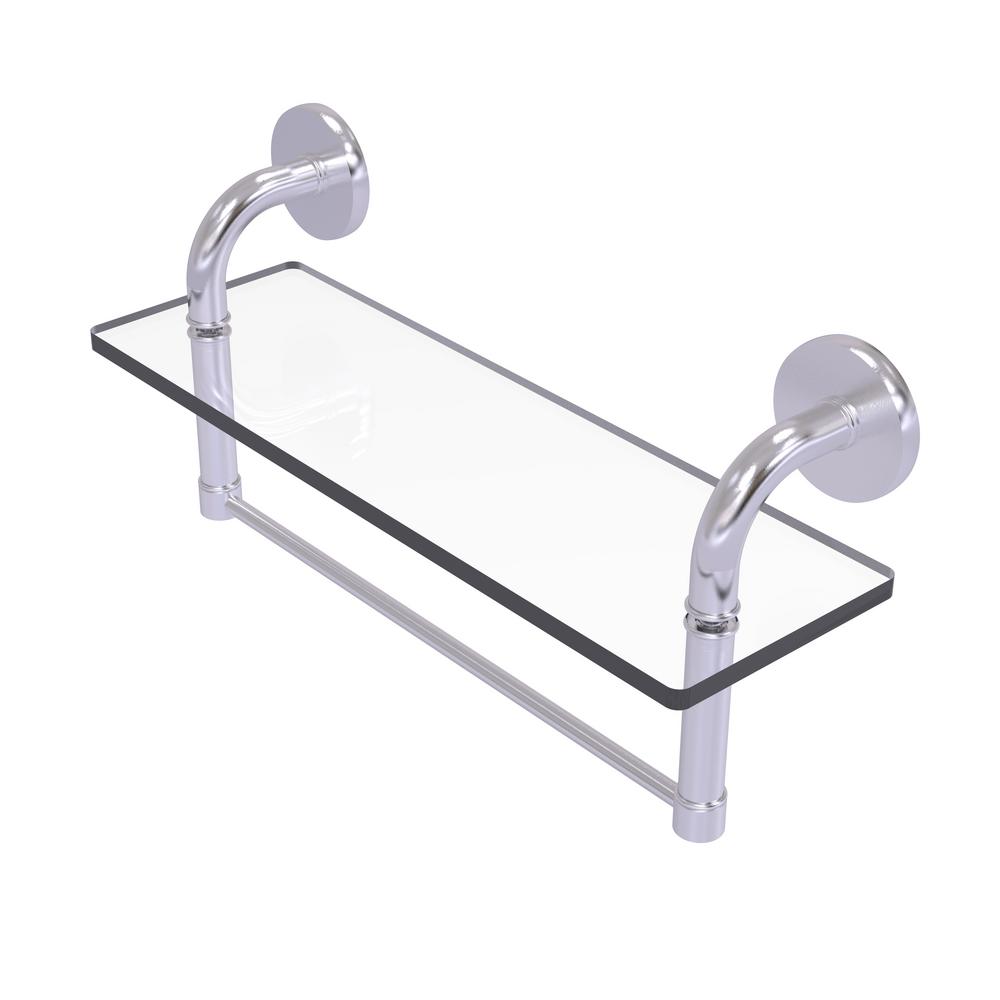 Allied Brass Remi Collection 16 In Glass Vanity Shelf With Integrated Towel Bar In Satin Chrome Rm 1 16tb Sch The Home Depot