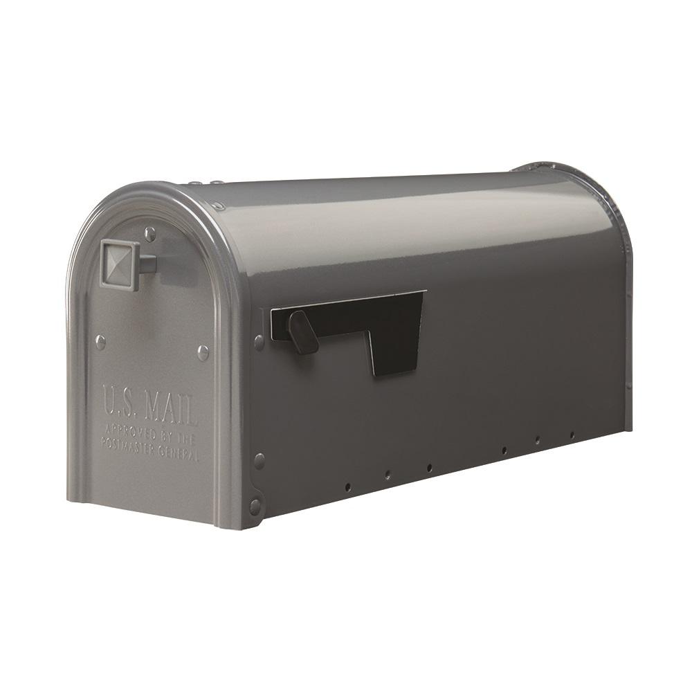 Gibraltar Mailboxes Edson Gun Metal Gray Steel Post Mount Medium   Grays Gibraltar Mailboxes Post Mount Mailboxes Em110gm0 64 1000 