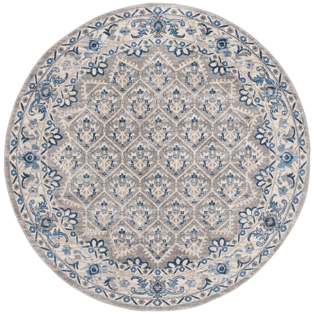 Safavieh Brentwood Light Gray/Blue 9 ft. x 9 ft. Round Area RugBNT869G