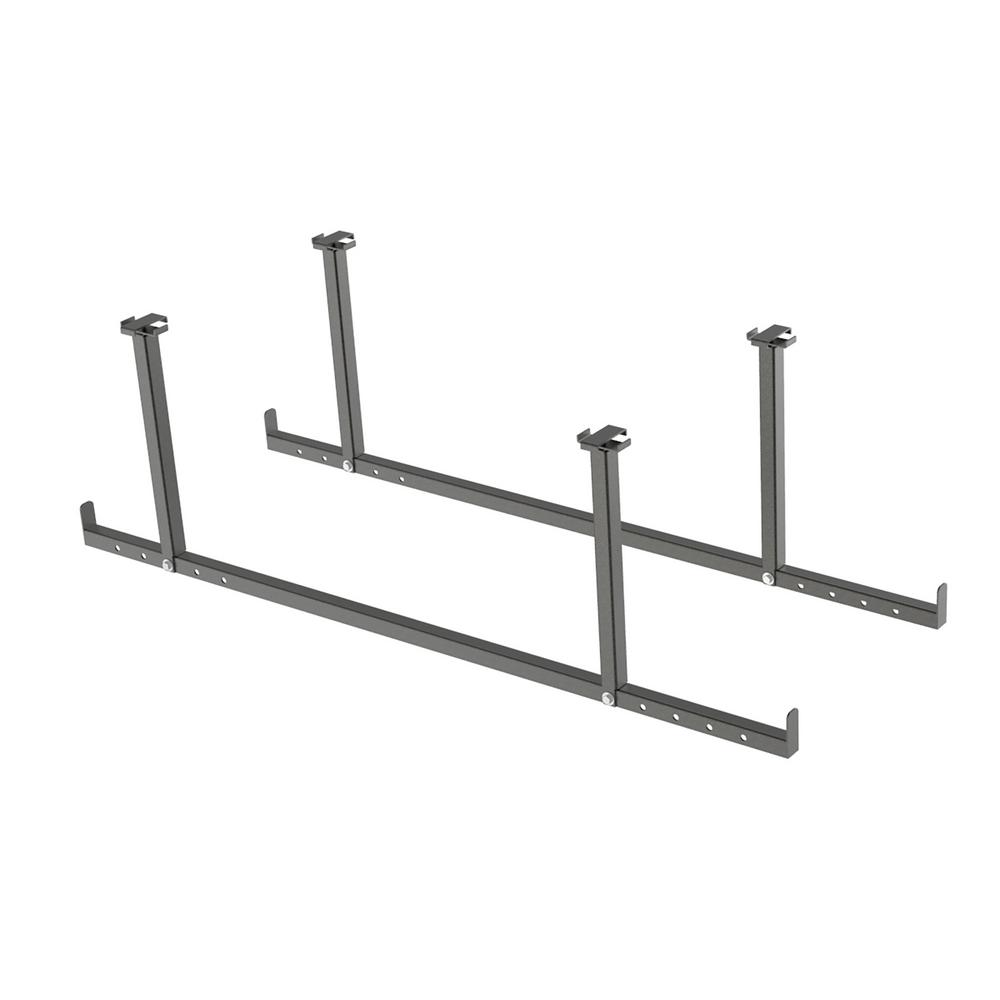 Newage Products Versarac 2 In W X 15 H 47 D Ceiling Versarac 2 In W X 15 H 47 D Ceiling Mounted Steel Piece Accessory Kit Hanging Bars Gray