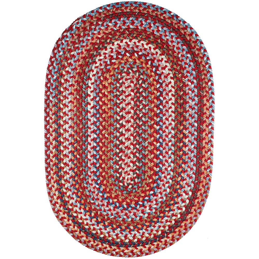 Rhody Rug Annie Red Velvet 2 ft. x 4 ft. Oval Indoor Braided Area Rug