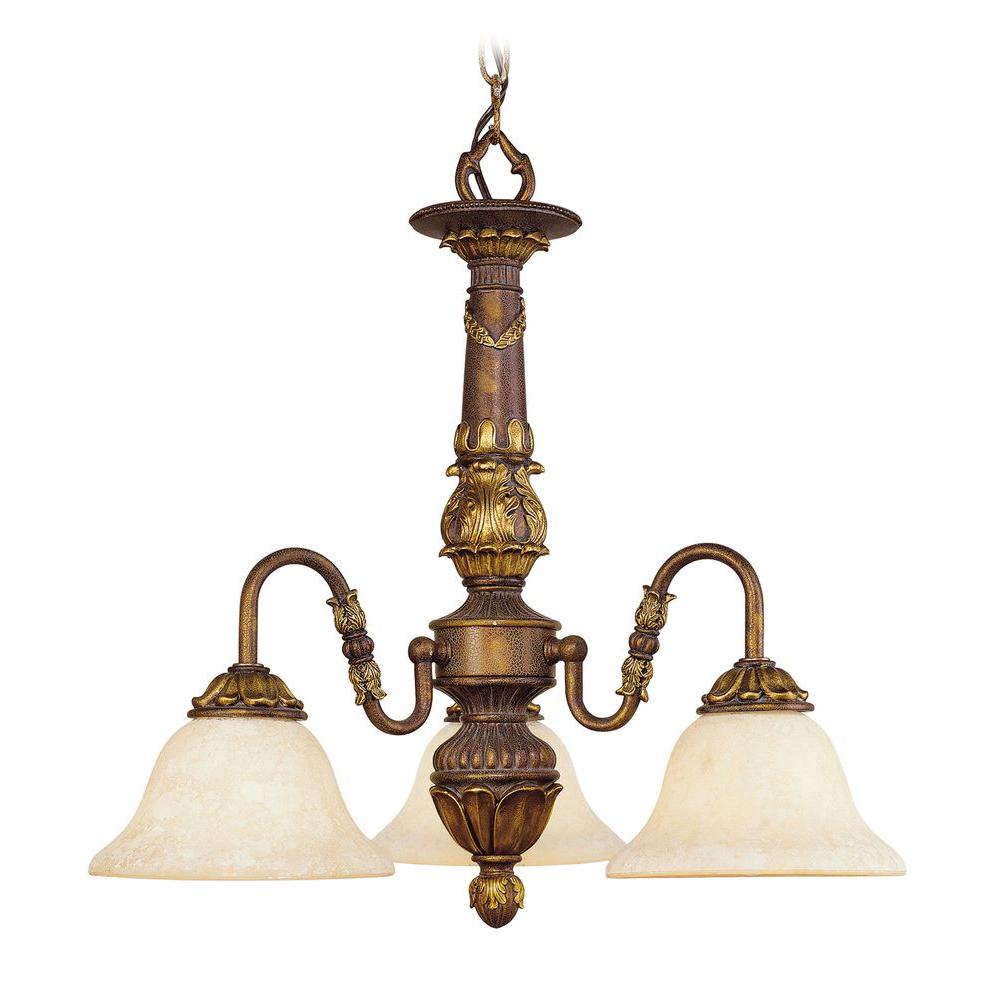 Livex Lighting Providence 3Light Crackled Greek Bronze Incandescent Ceiling Chandelier with