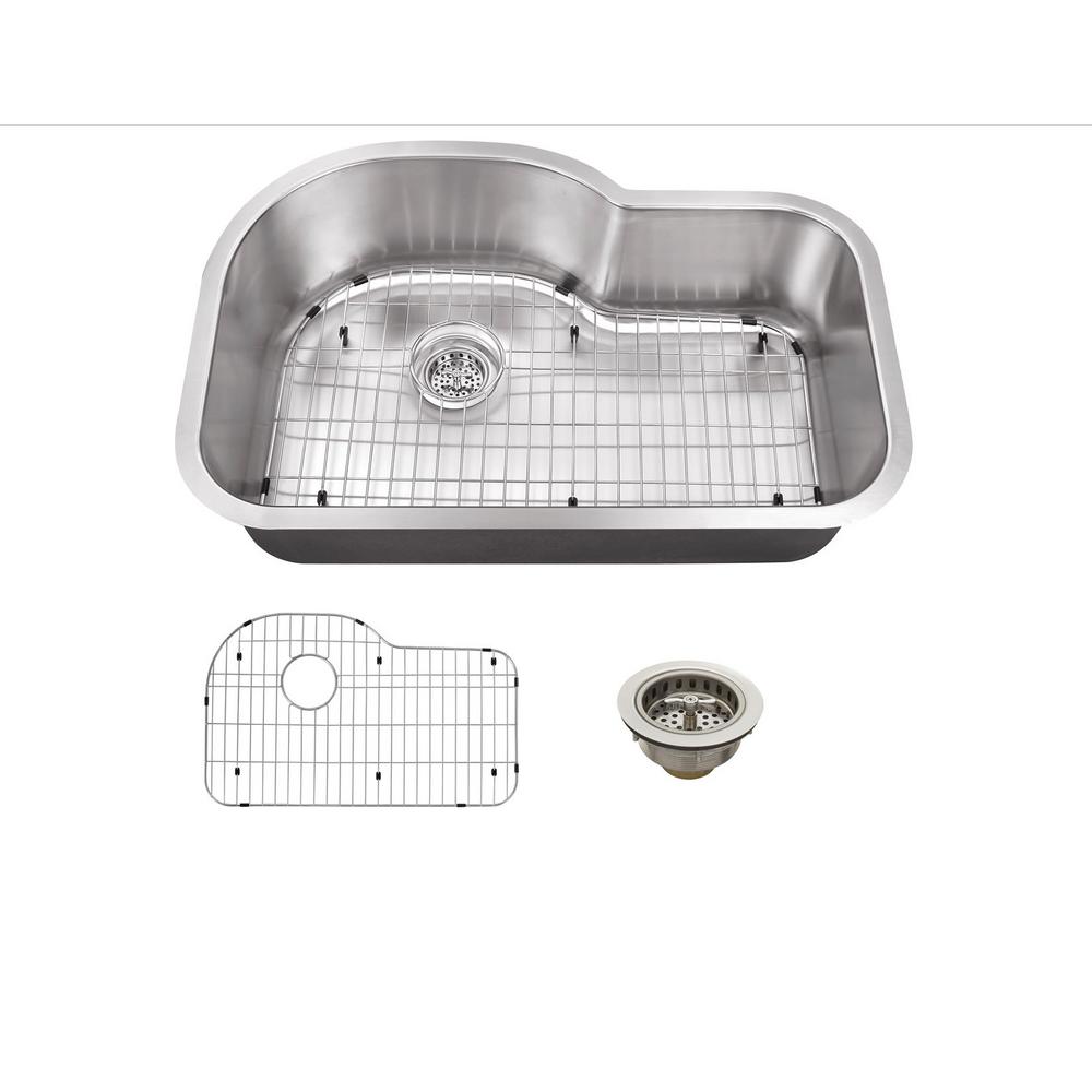 IPT Sink Company Undermount 32 in. 18-Gauge Stainless Steel Kitchen Sink in Brushed Stainless, Brushed Satin was $211.25 now $119.0 (44.0% off)